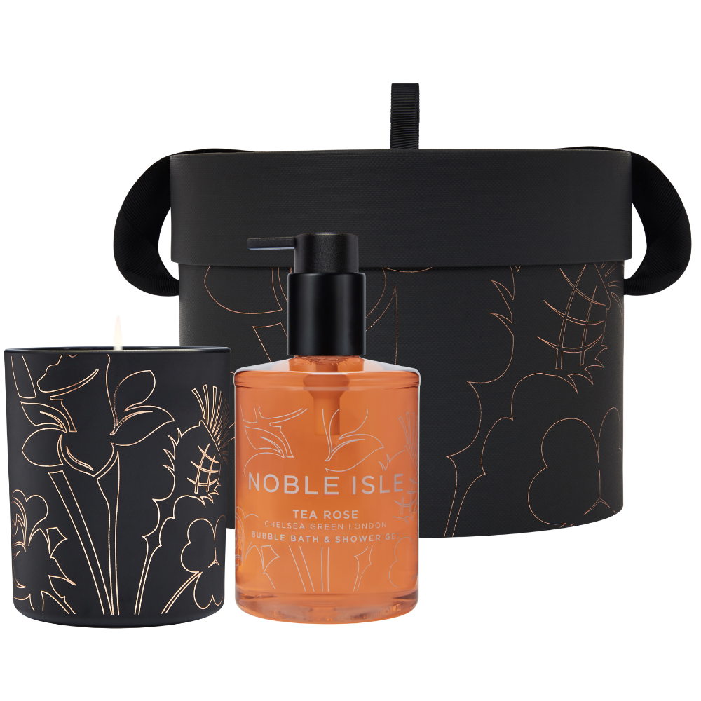 Luxury Tea Rose Shower Gel and Candle Duo